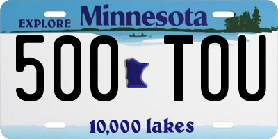 MN license plate 500TOU