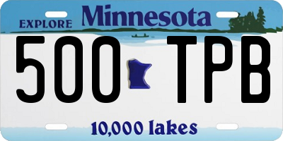 MN license plate 500TPB