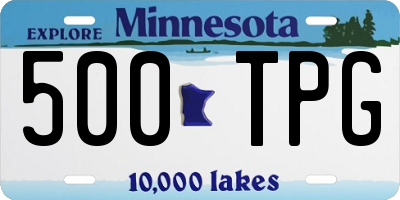 MN license plate 500TPG