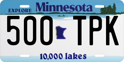 MN license plate 500TPK