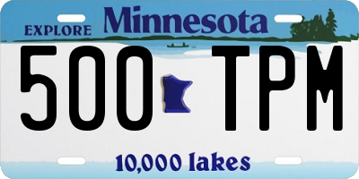 MN license plate 500TPM