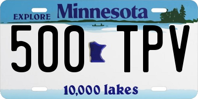MN license plate 500TPV