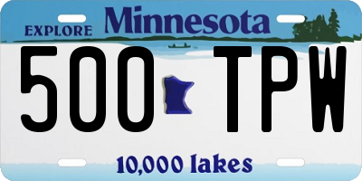 MN license plate 500TPW