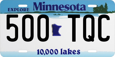MN license plate 500TQC