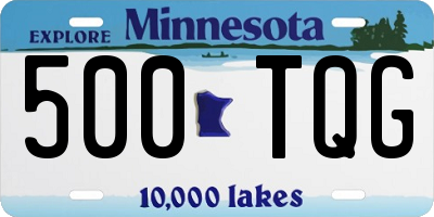 MN license plate 500TQG