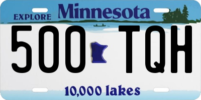 MN license plate 500TQH