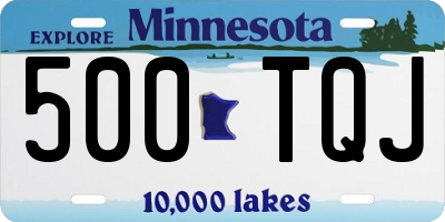MN license plate 500TQJ