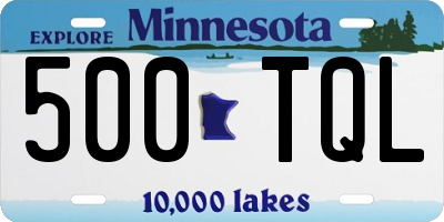 MN license plate 500TQL