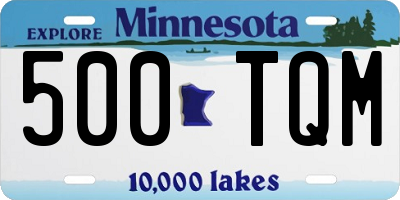 MN license plate 500TQM