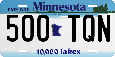 MN license plate 500TQN