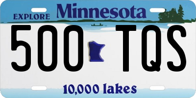 MN license plate 500TQS