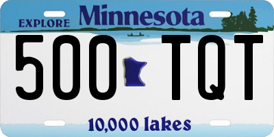 MN license plate 500TQT