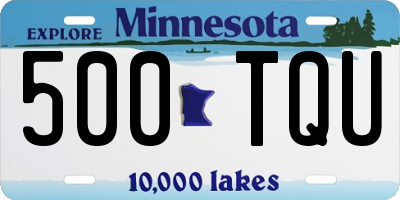 MN license plate 500TQU