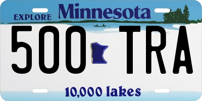 MN license plate 500TRA