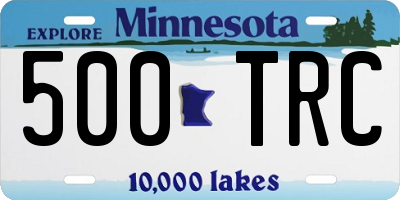 MN license plate 500TRC