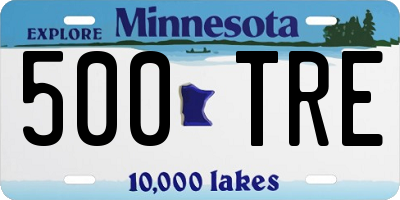 MN license plate 500TRE