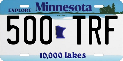 MN license plate 500TRF