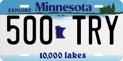 MN license plate 500TRY