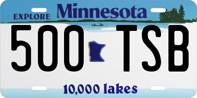 MN license plate 500TSB
