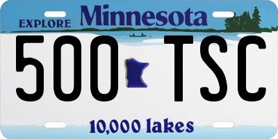 MN license plate 500TSC