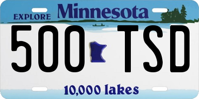 MN license plate 500TSD