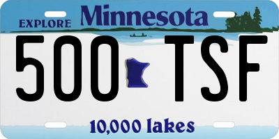 MN license plate 500TSF