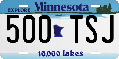 MN license plate 500TSJ