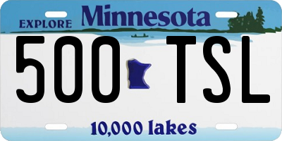 MN license plate 500TSL