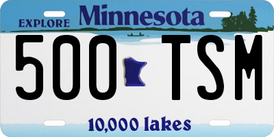 MN license plate 500TSM