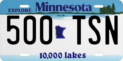 MN license plate 500TSN