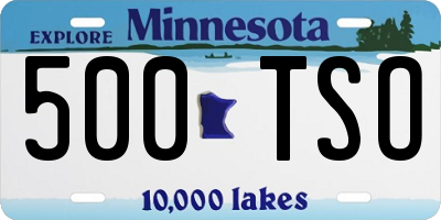 MN license plate 500TSO