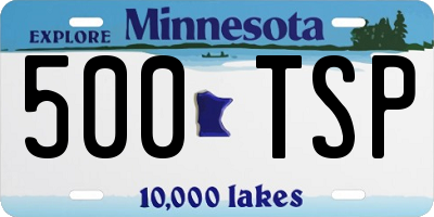 MN license plate 500TSP