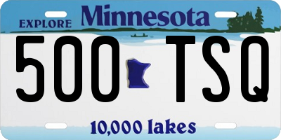 MN license plate 500TSQ