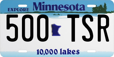 MN license plate 500TSR