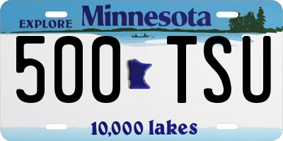 MN license plate 500TSU