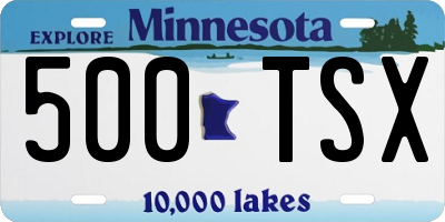 MN license plate 500TSX