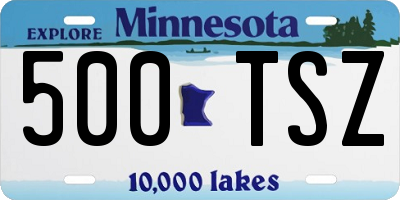 MN license plate 500TSZ