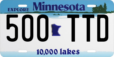 MN license plate 500TTD