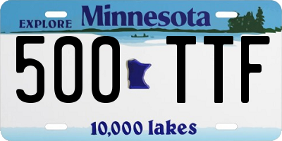 MN license plate 500TTF