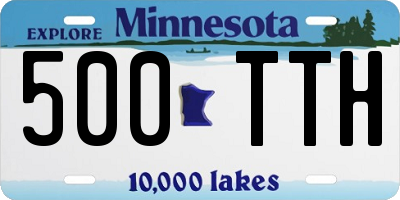 MN license plate 500TTH
