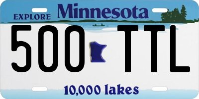 MN license plate 500TTL