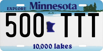 MN license plate 500TTT