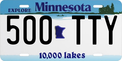 MN license plate 500TTY