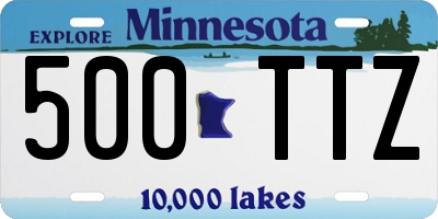 MN license plate 500TTZ