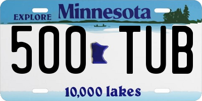 MN license plate 500TUB