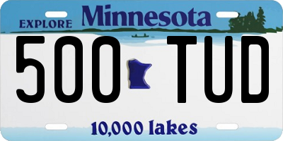 MN license plate 500TUD
