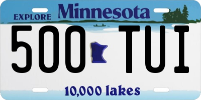 MN license plate 500TUI