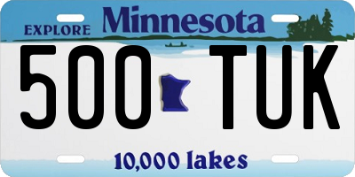 MN license plate 500TUK