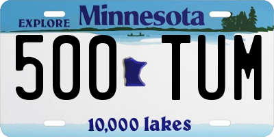MN license plate 500TUM