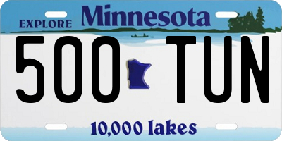 MN license plate 500TUN